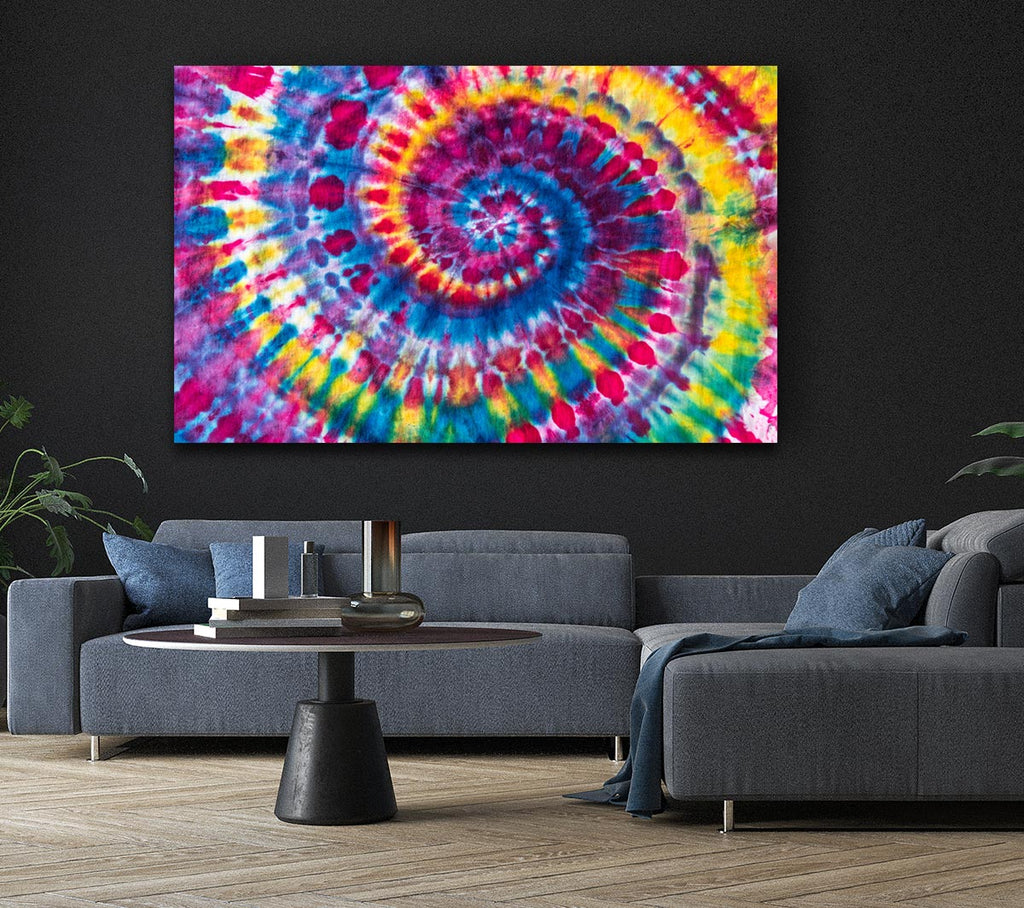 Spiral tie dye Canvas Wall Art