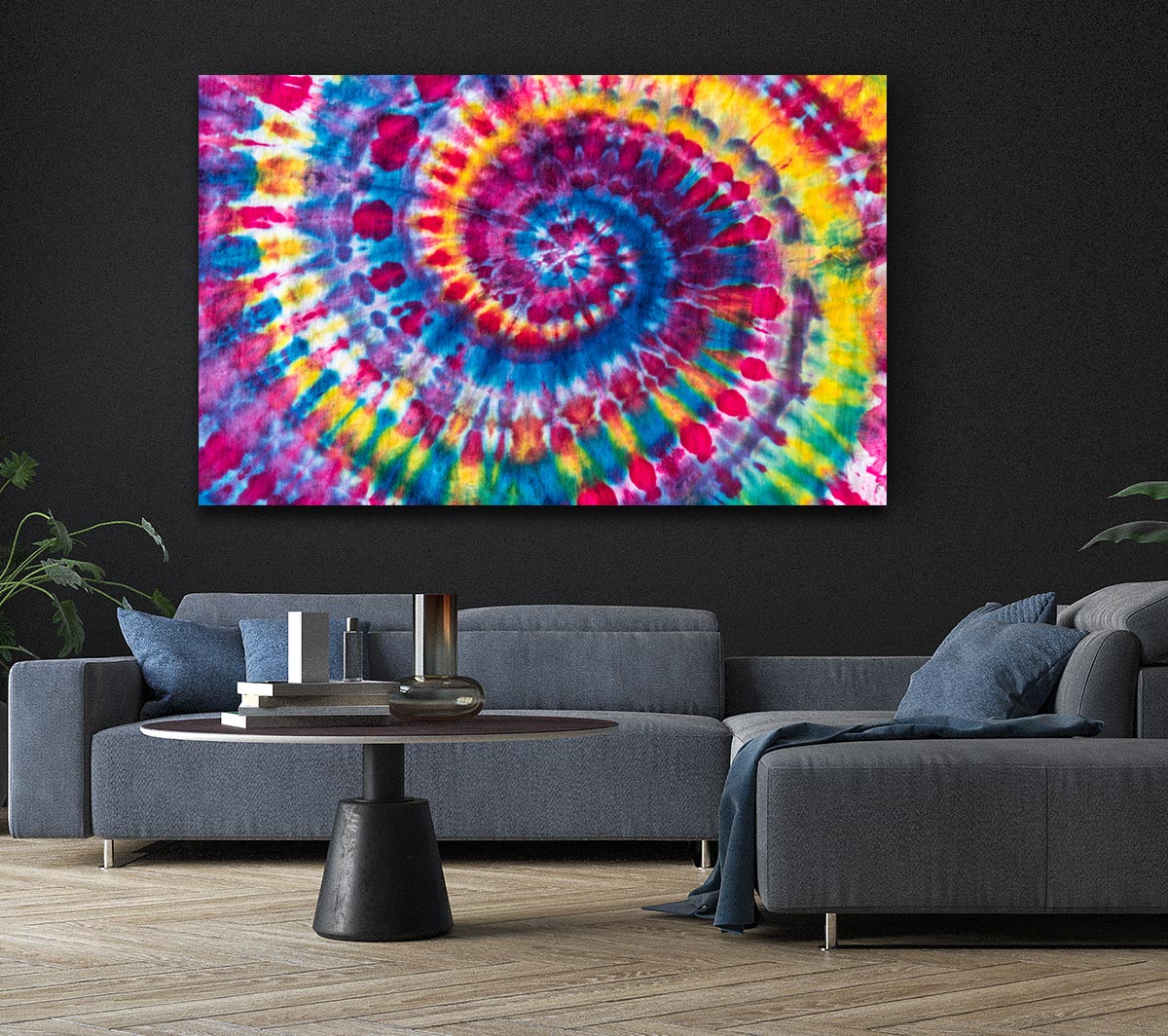 Spiral tie dye Canvas Wall Art