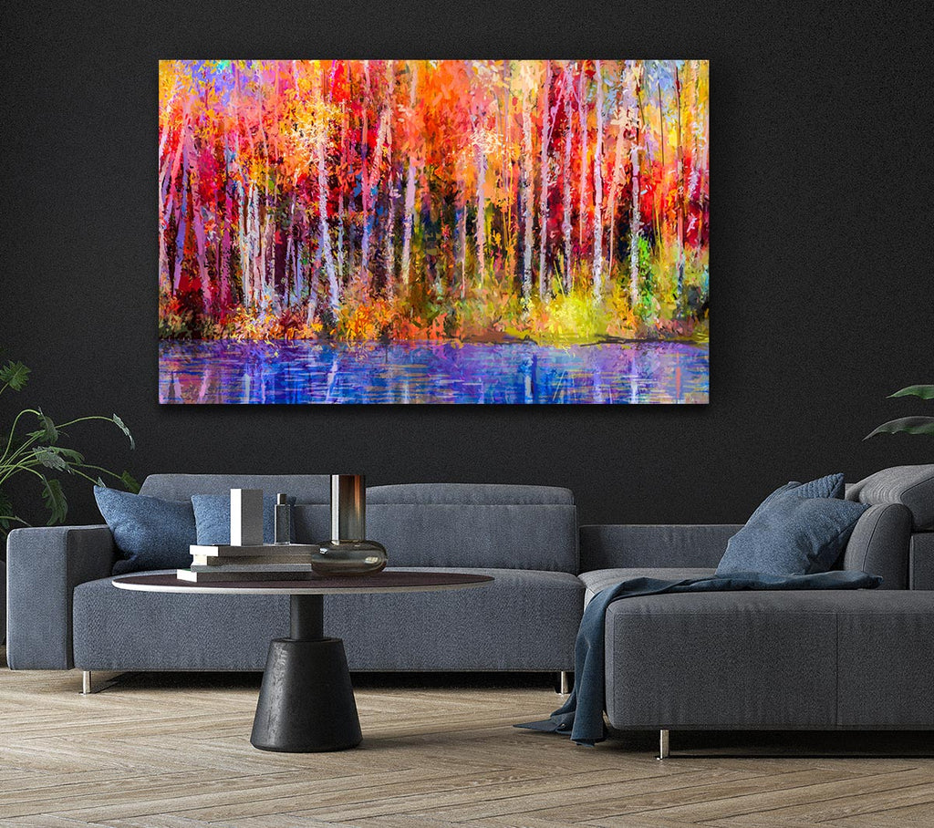 Abstract forest colour strokes Canvas Wall Art