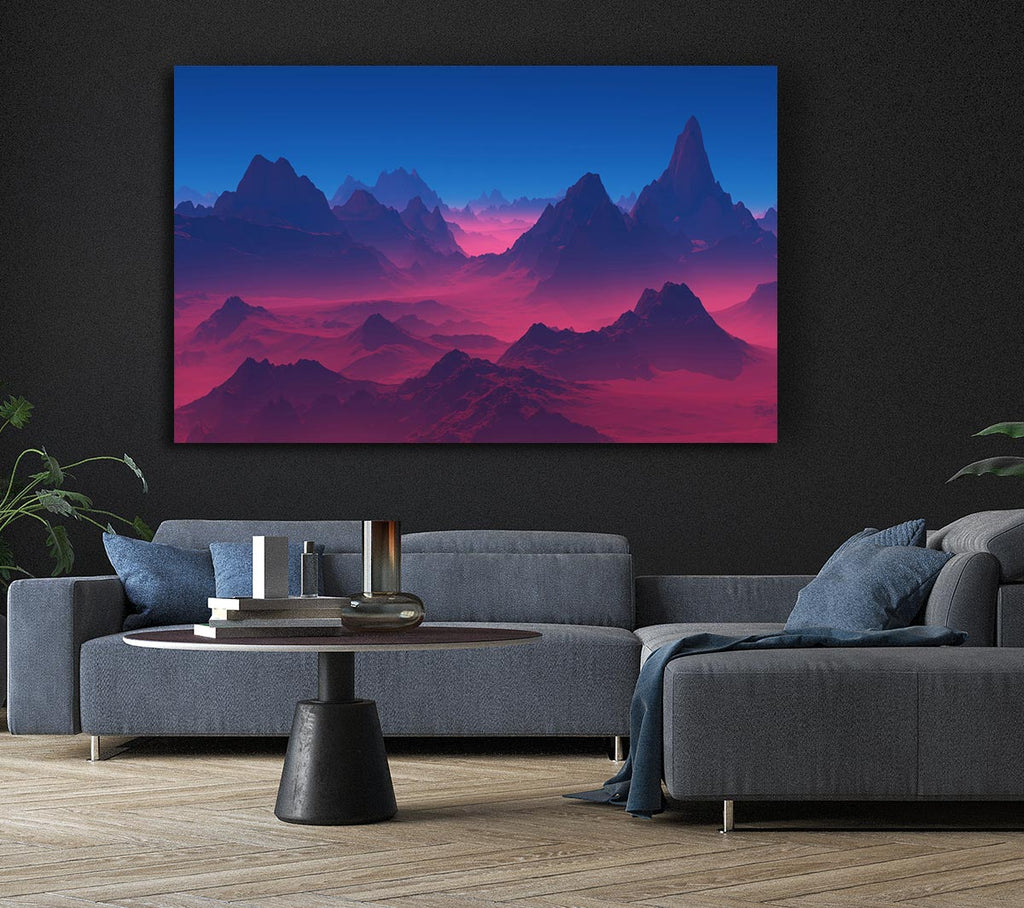 Red To Blue Horizon Canvas Wall Art