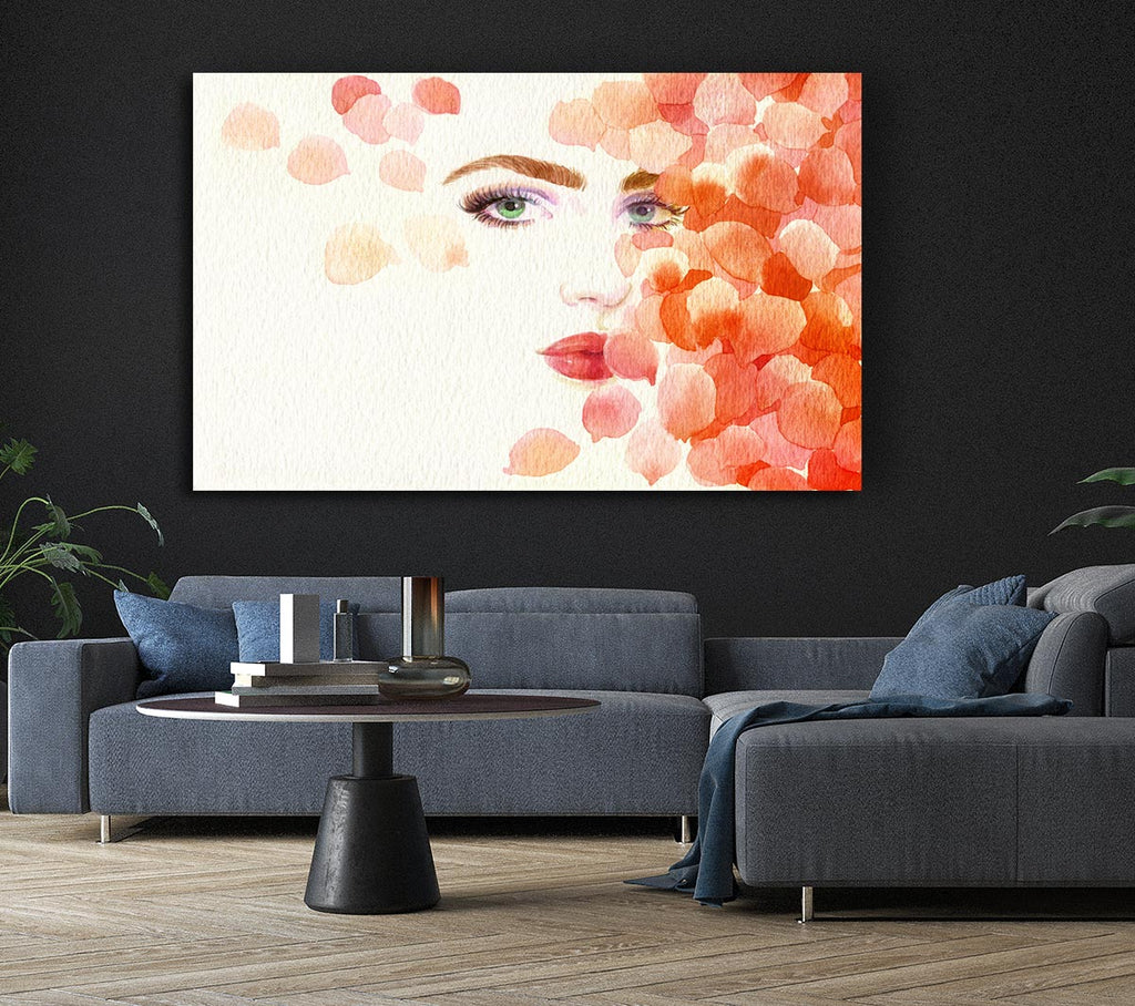 Petals On Face Canvas Wall Art