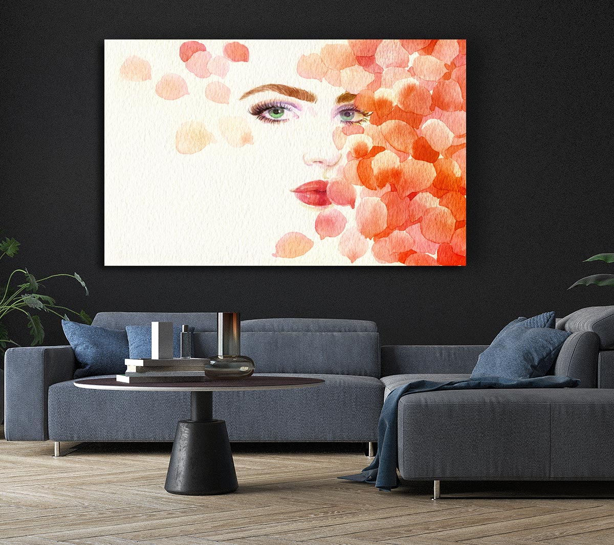 Petals On Face Canvas Wall Art
