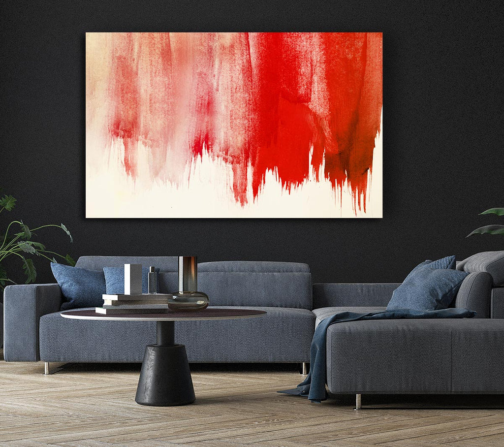 Striking Red Paint Canvas Wall Art
