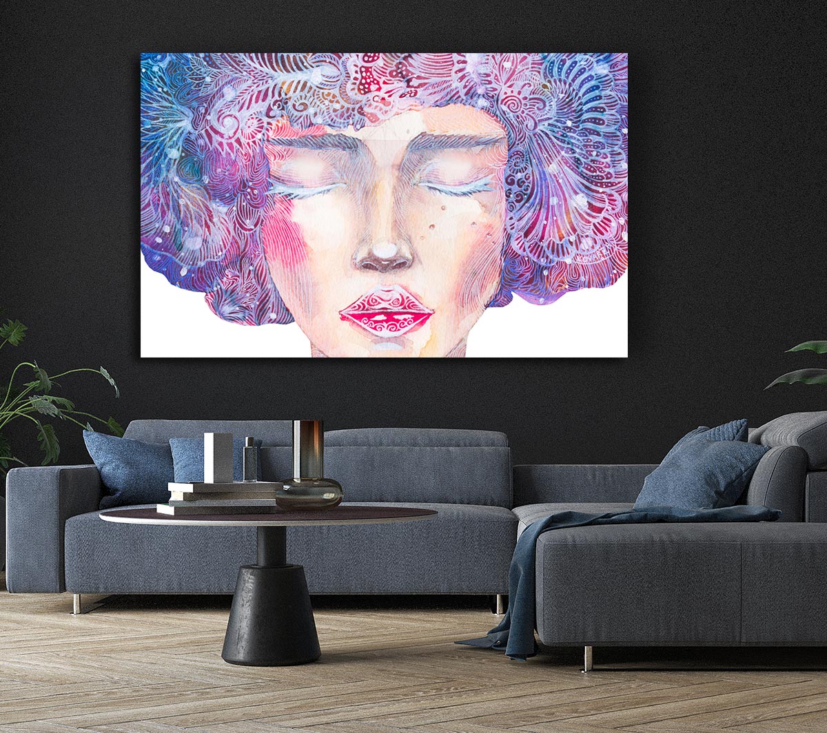 The Pretty Watercolour Face Canvas Wall Art