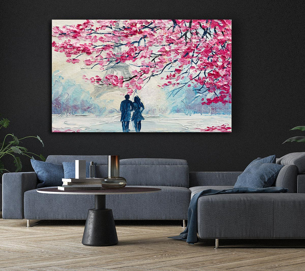 Walk Through Paris Blossom Canvas Wall Art