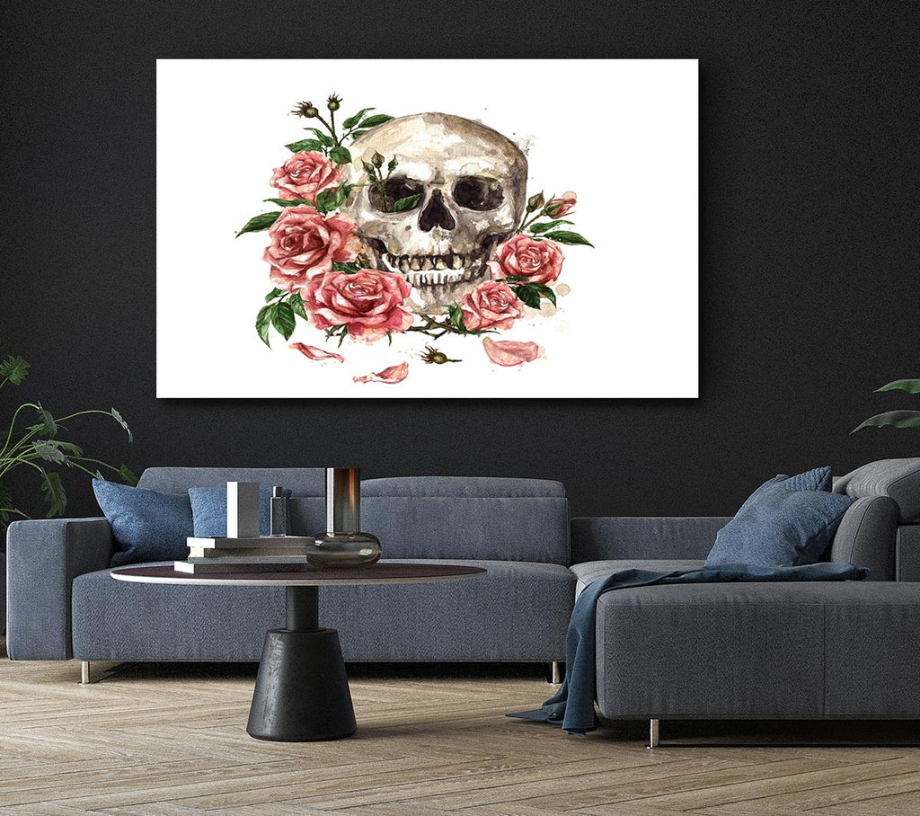 The Floral Skull Canvas Wall Art