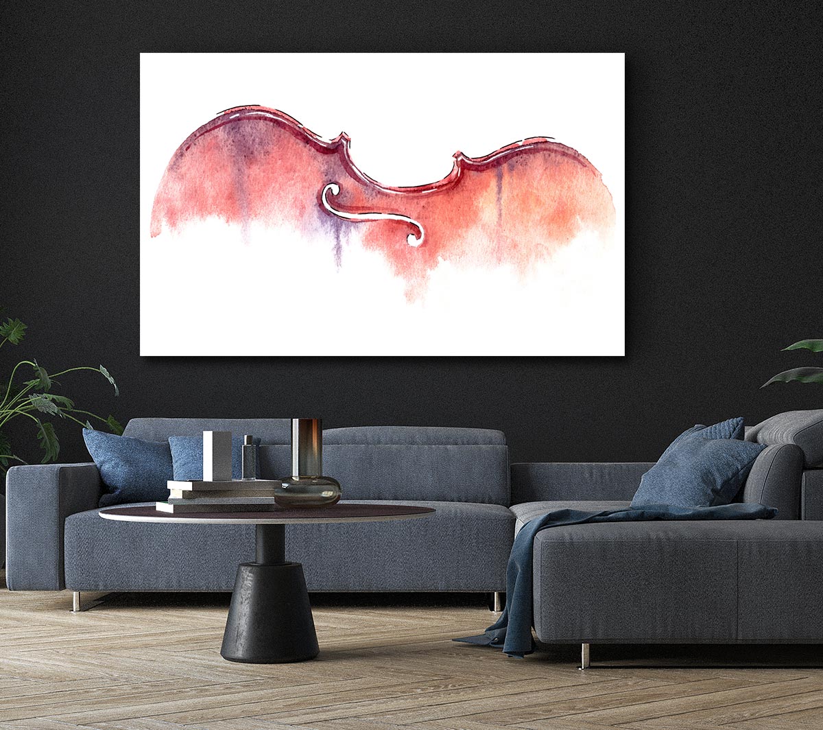 Violin Half Art Canvas Wall Art