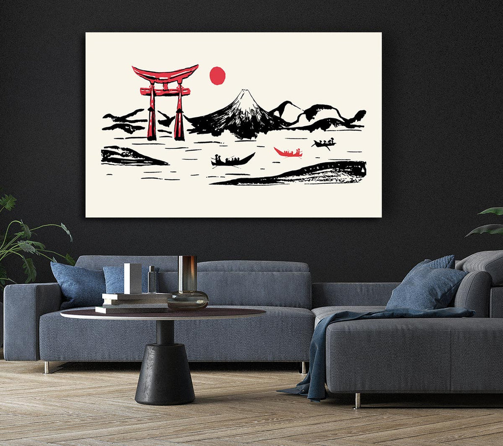 Temples Of The Mountain Canvas Wall Art