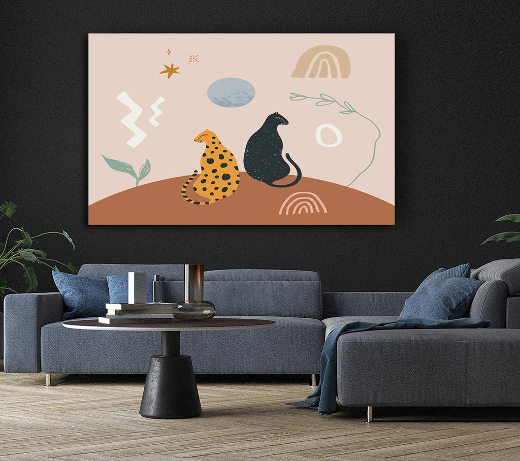 The Two Big Cats Canvas Wall Art