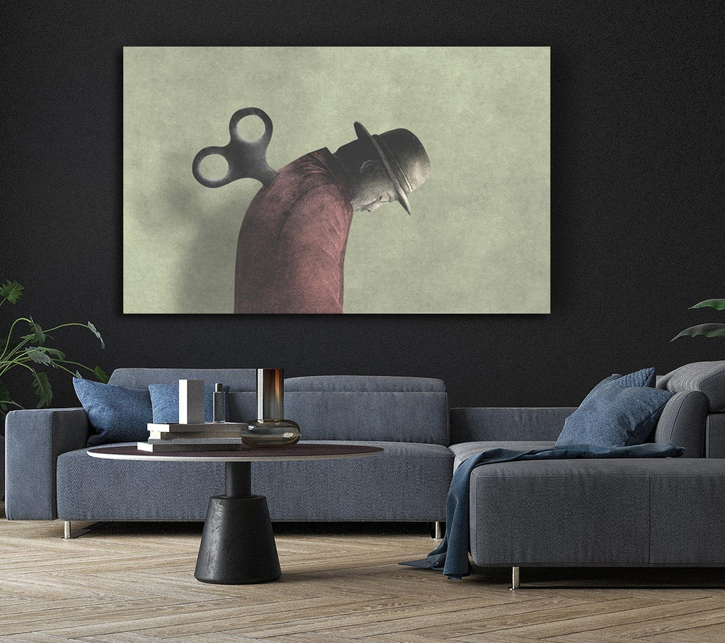 The Wind Up Man Canvas Wall Art
