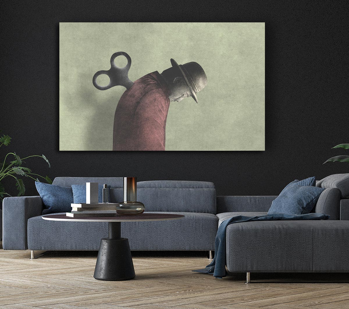 The Wind Up Man Canvas Wall Art