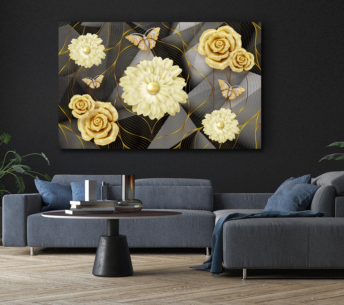 3D Flowers And Butterflies