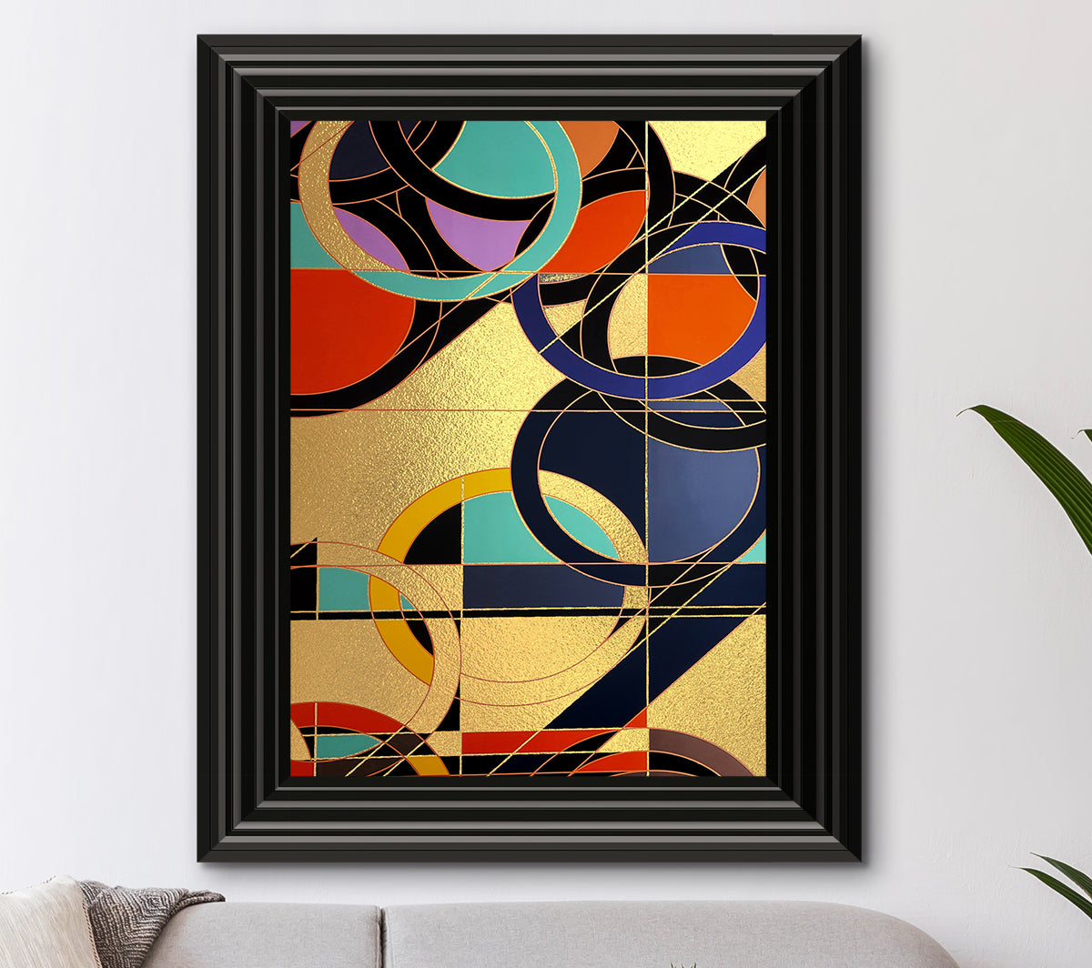 Abstract Spheres Gold Foil Print