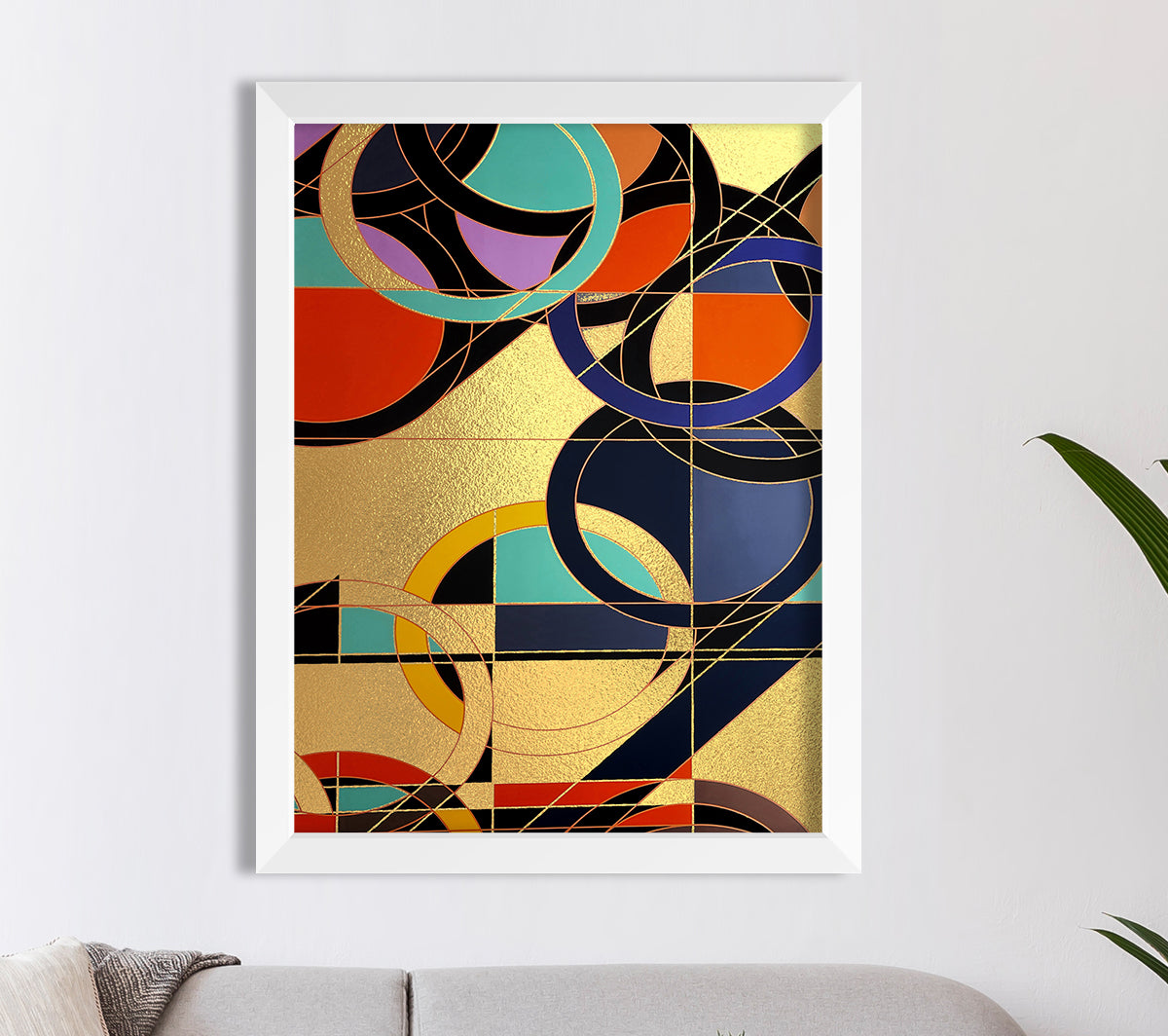 Abstract Spheres Gold Foil Print