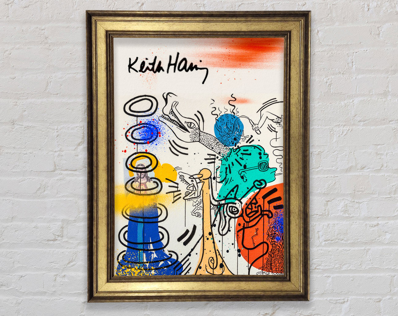 Keith Haring Serpent Framed Print