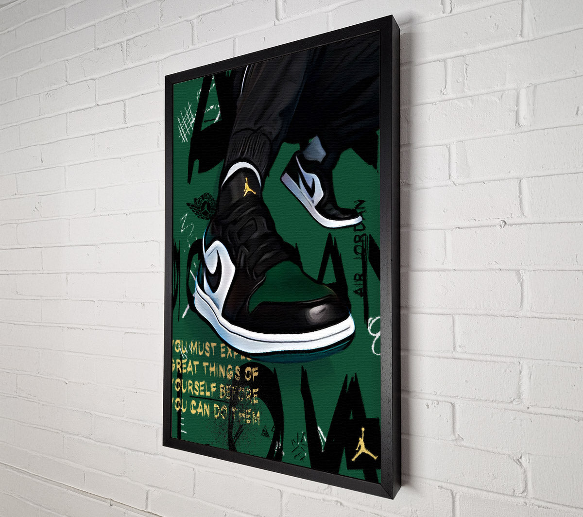 Green Trainers Canvas Wall Art