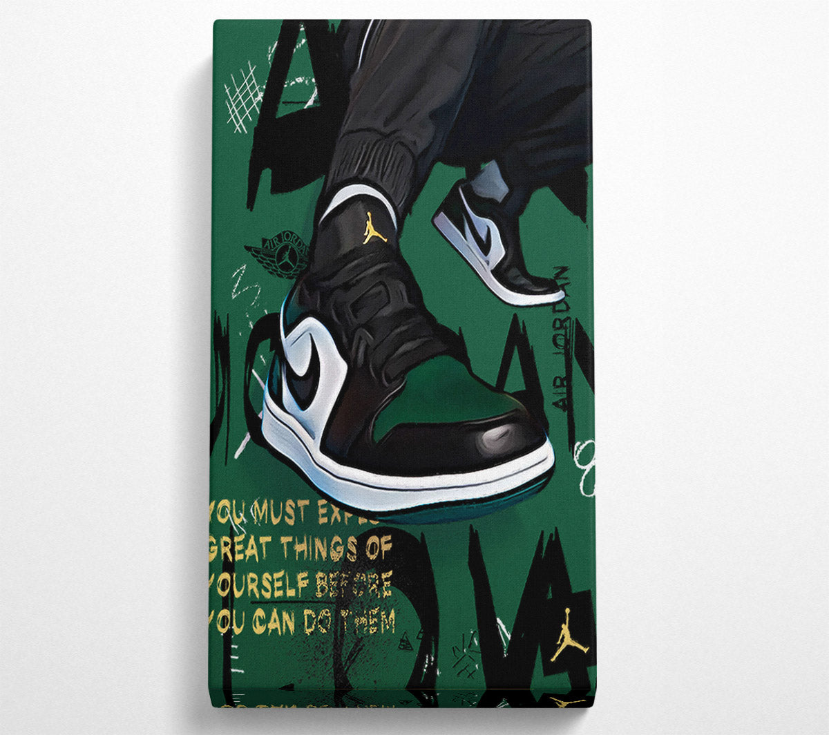 Green Trainers Canvas Wall Art