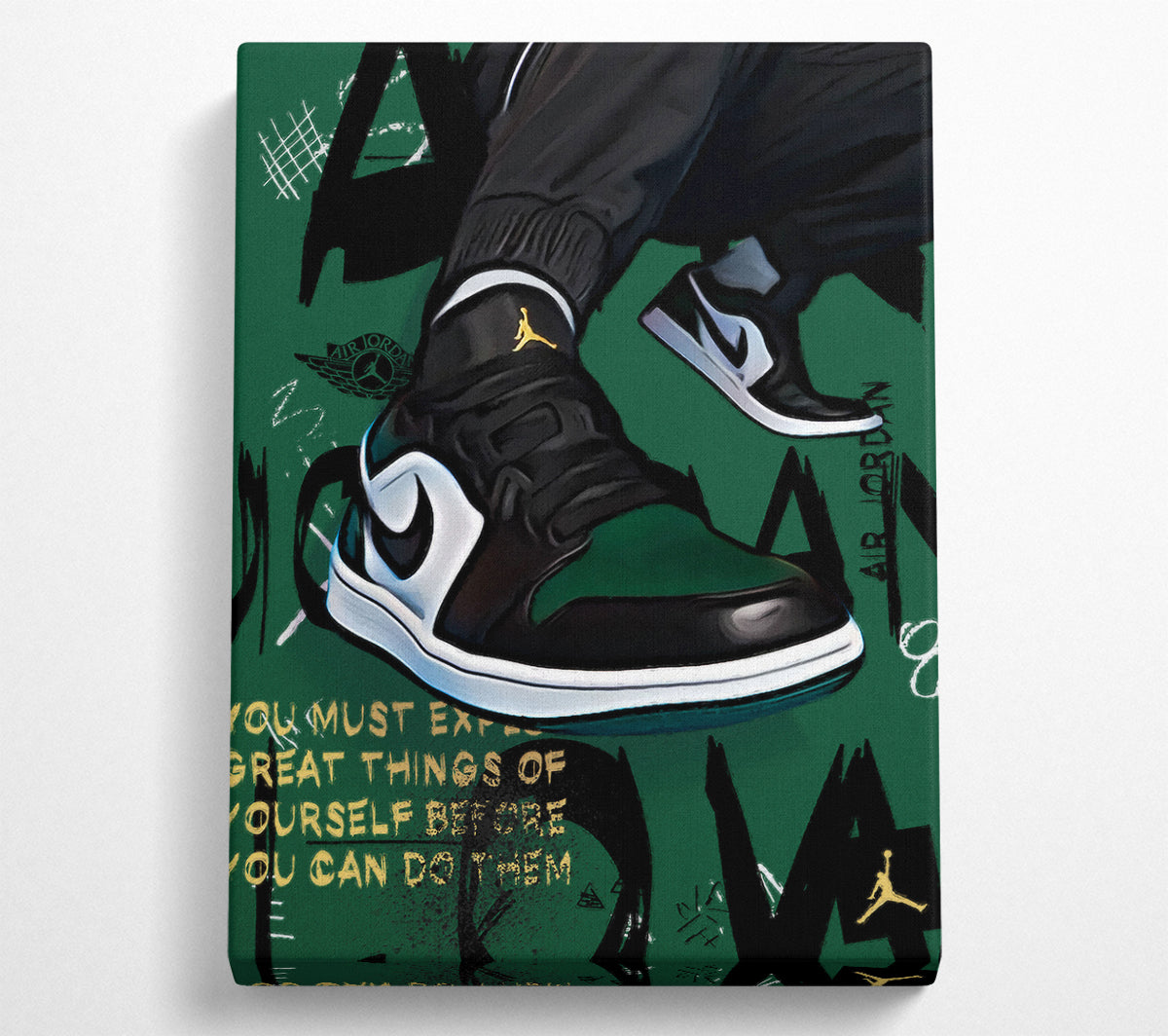 Green Trainers Canvas Wall Art