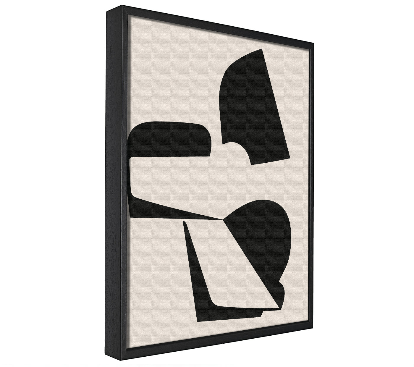 Abstract Black Shapes On Beige