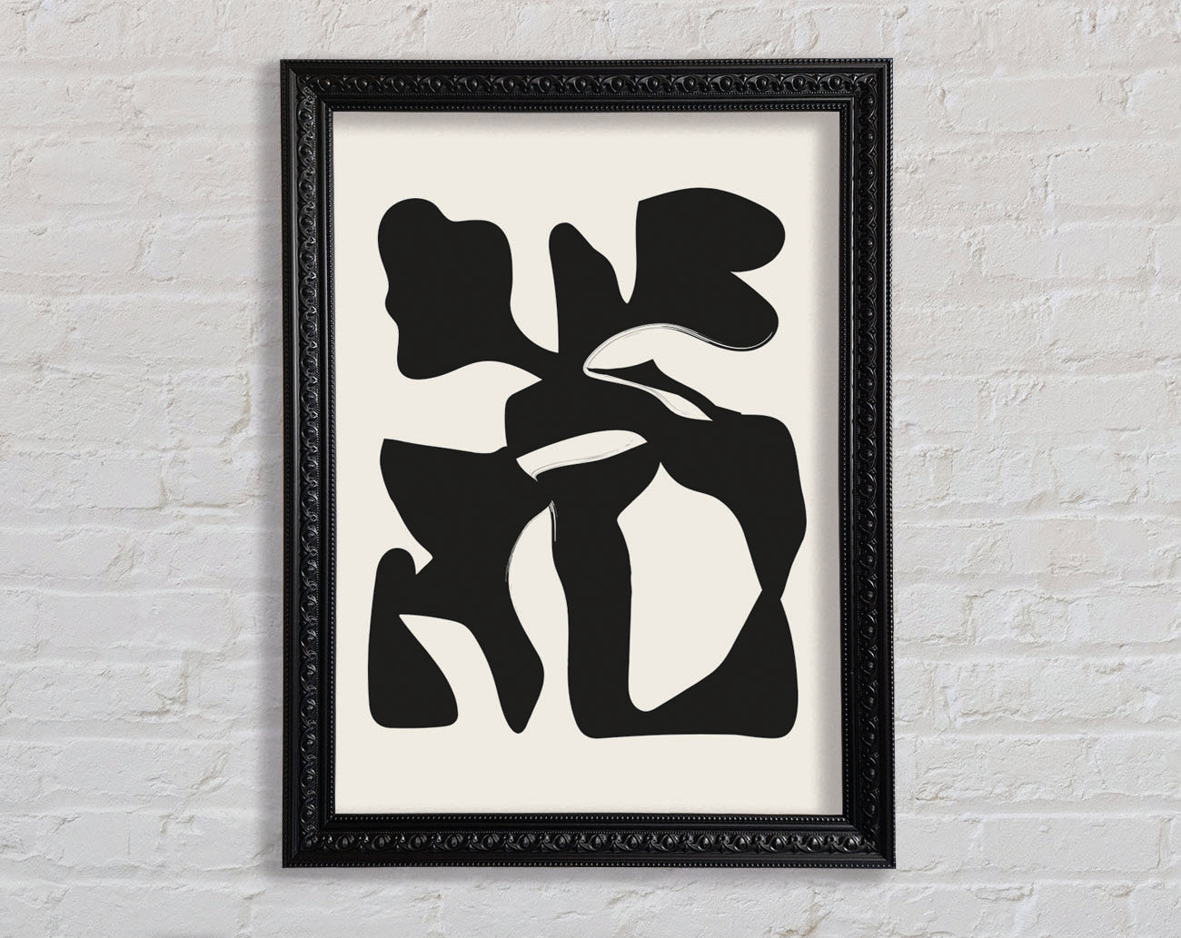 Black Abstract Splodge Framed Print