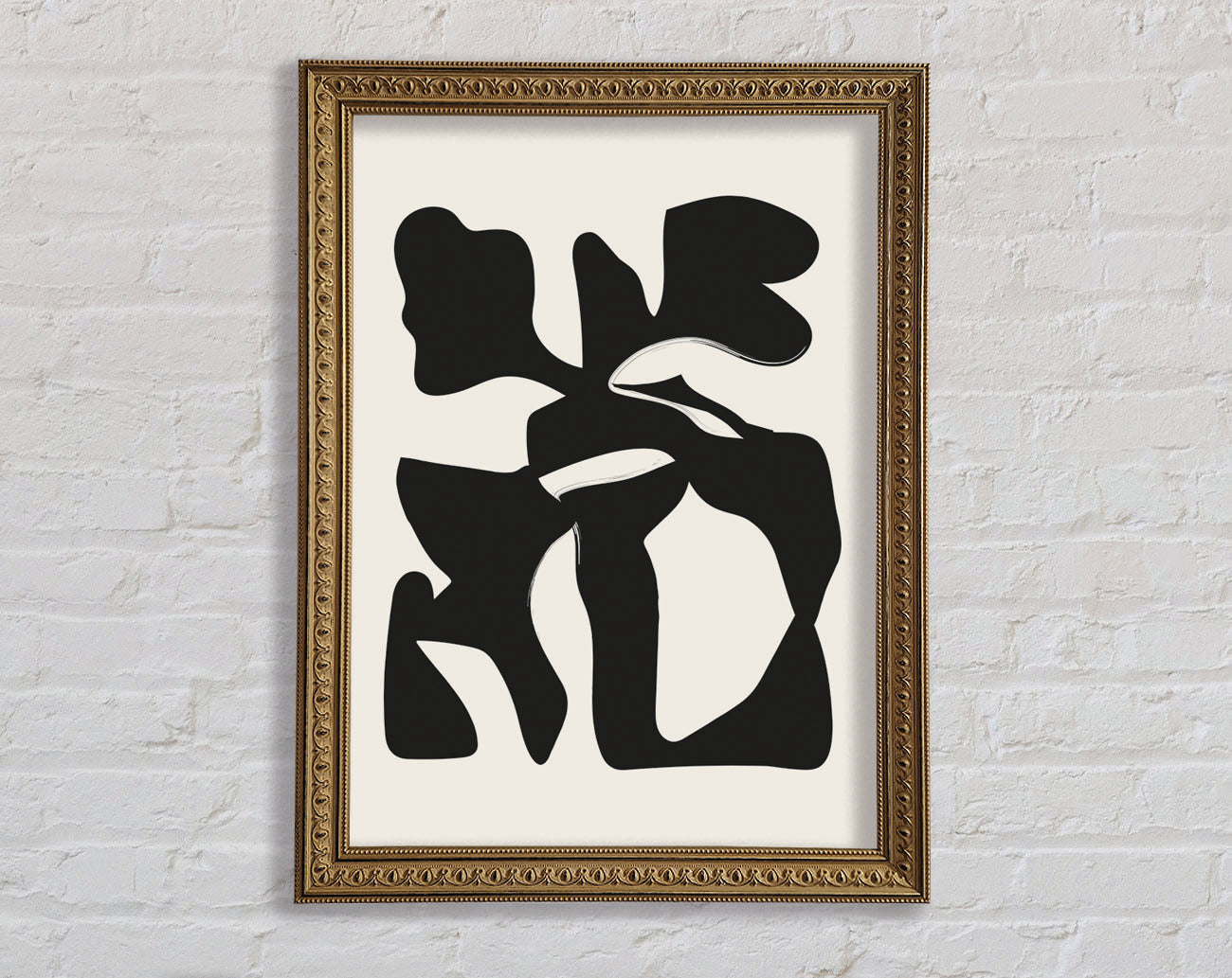 Black Abstract Splodge Framed Print
