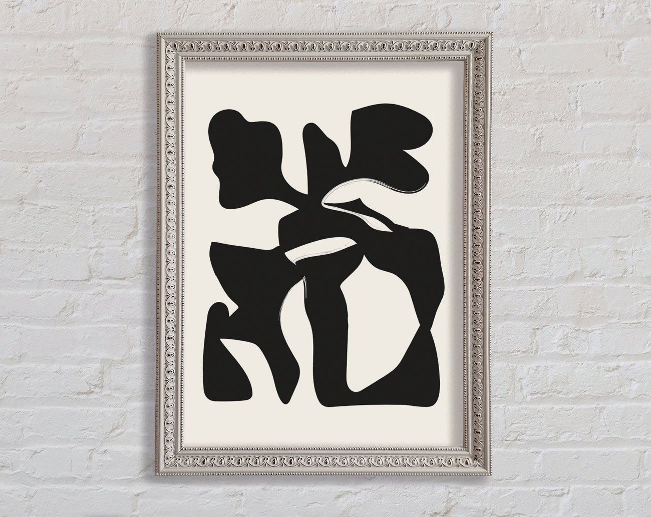 Black Abstract Splodge Framed Print