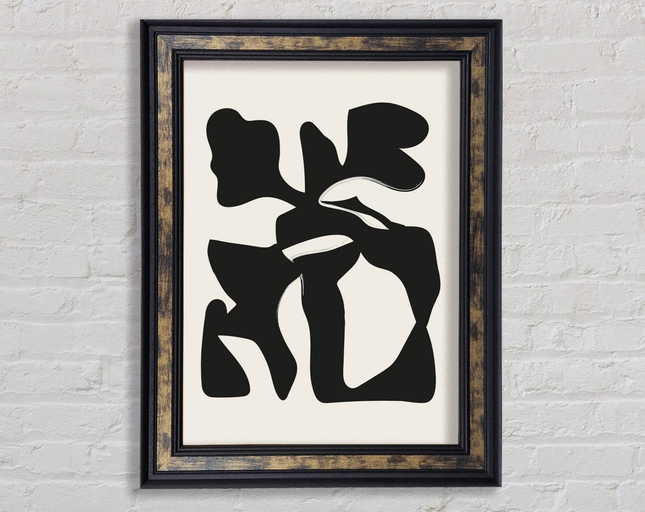 Black Abstract Splodge Framed Print