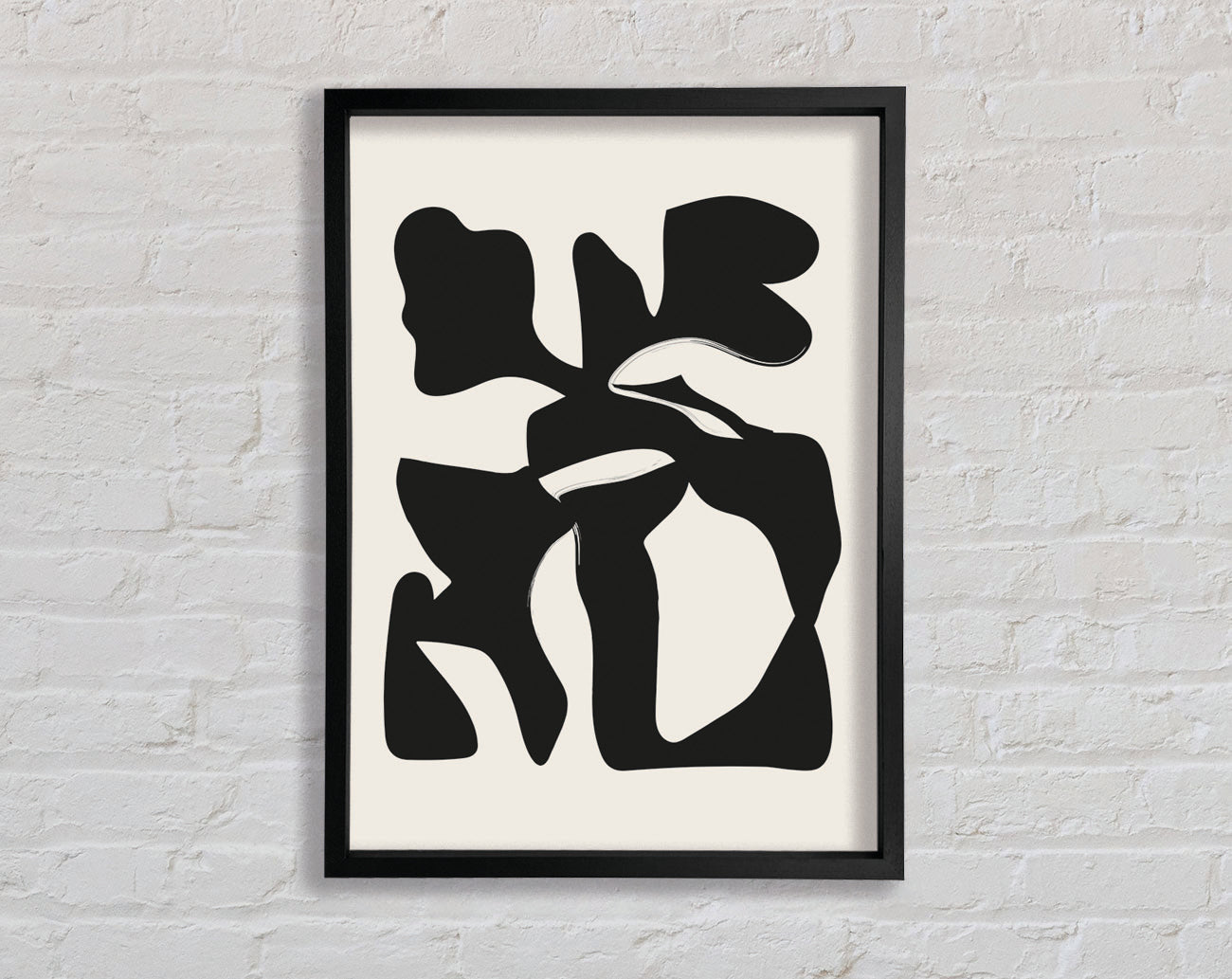 Black Abstract Splodge Framed Print