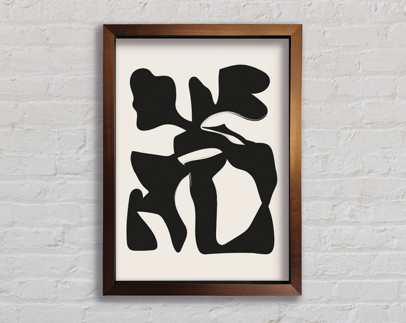 Black Abstract Splodge Framed Print