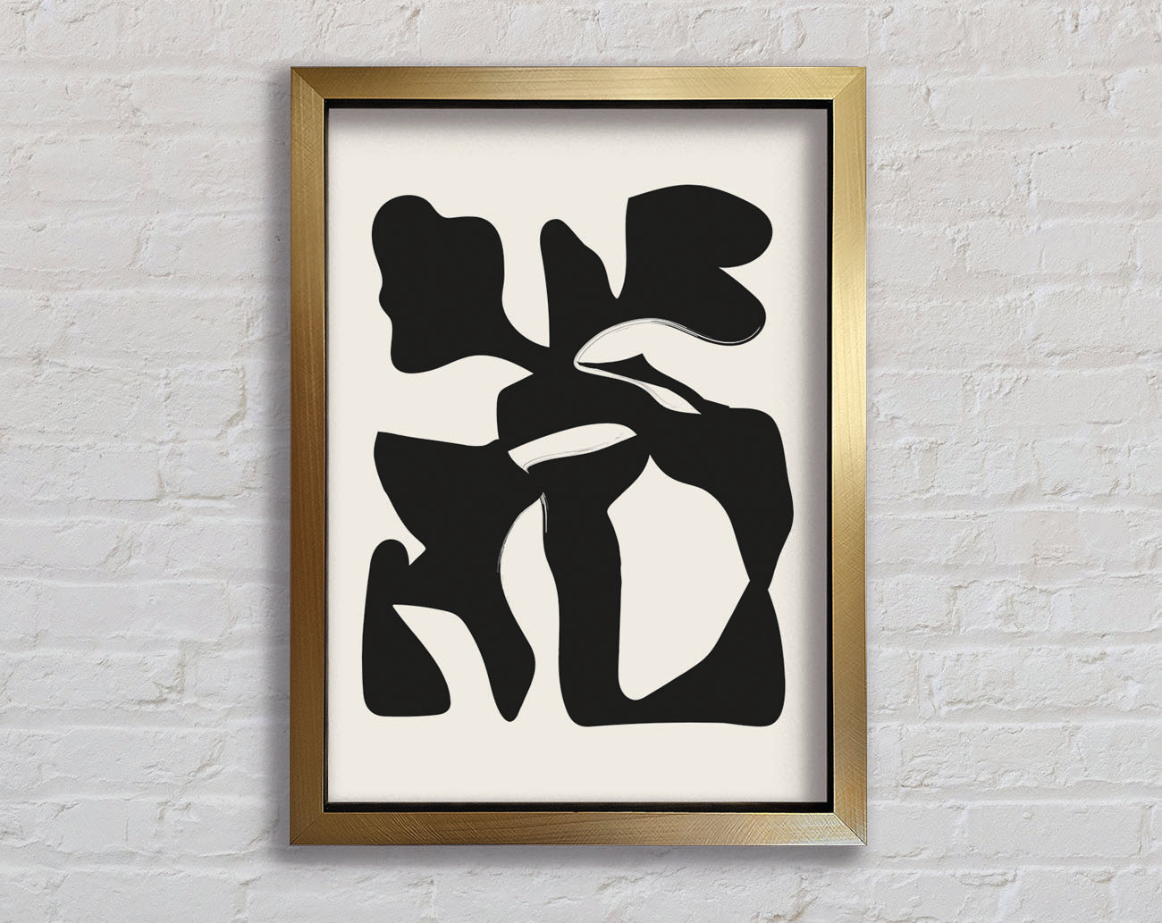 Black Abstract Splodge Framed Print