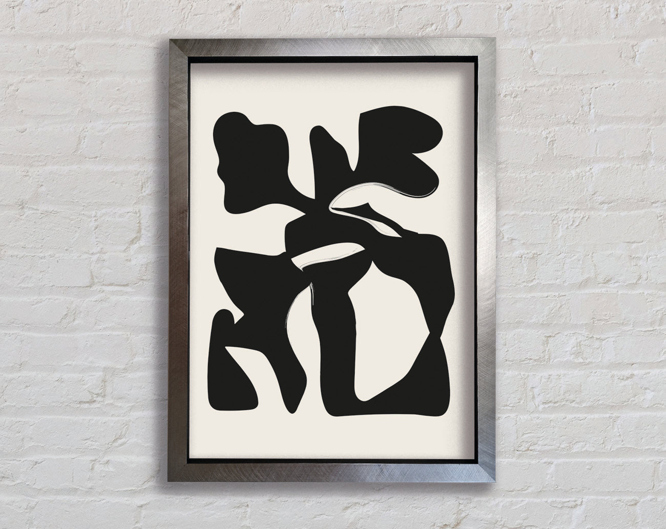 Black Abstract Splodge Framed Print