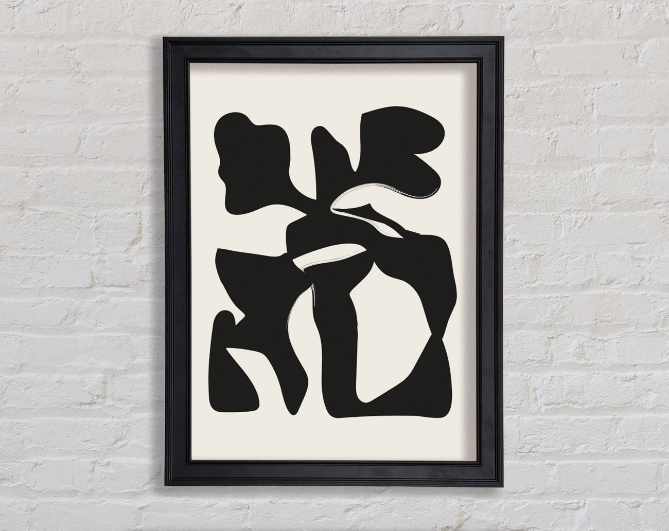 Black Abstract Splodge Framed Print