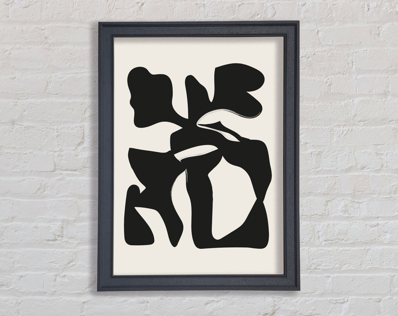 Black Abstract Splodge Framed Print