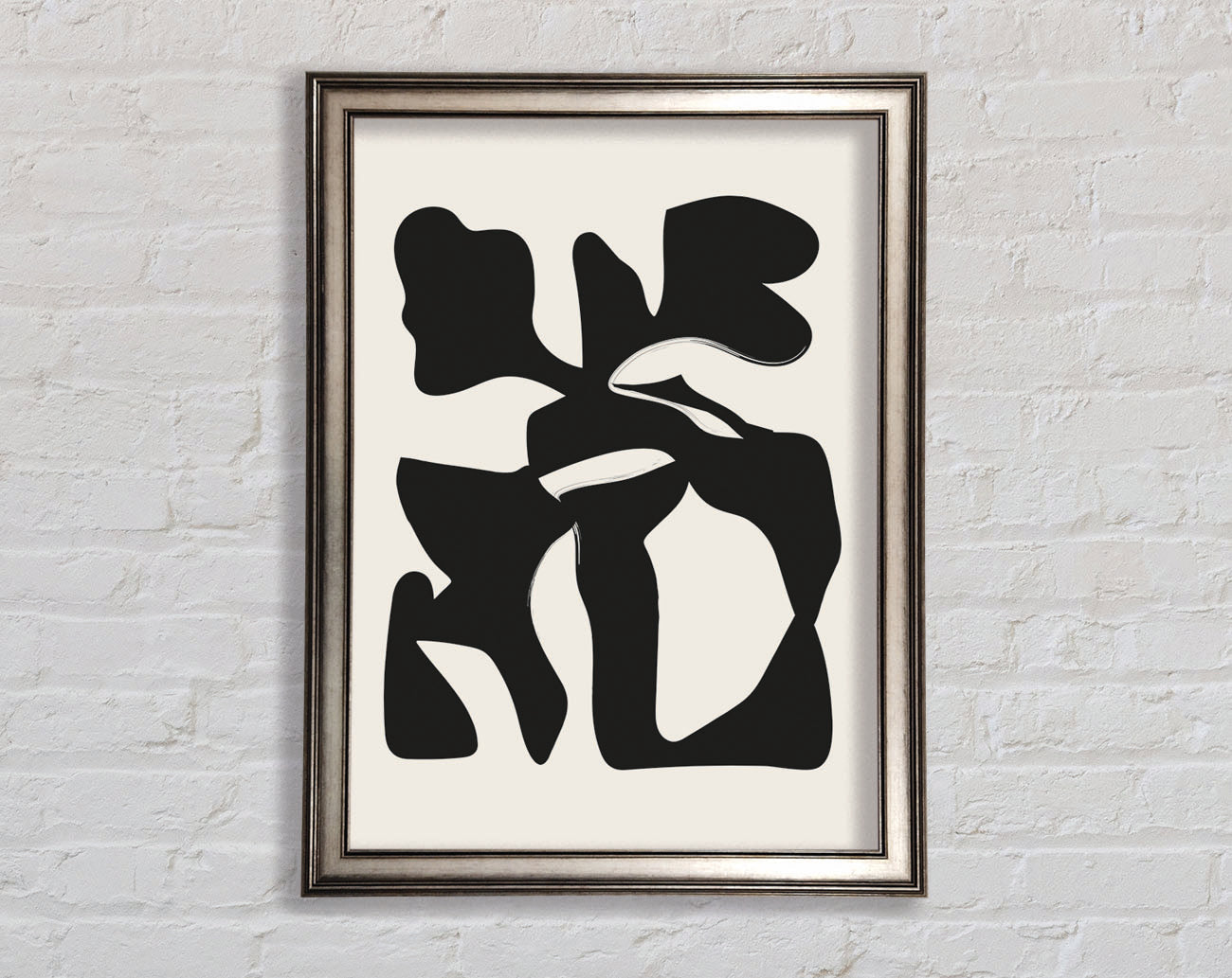 Black Abstract Splodge Framed Print