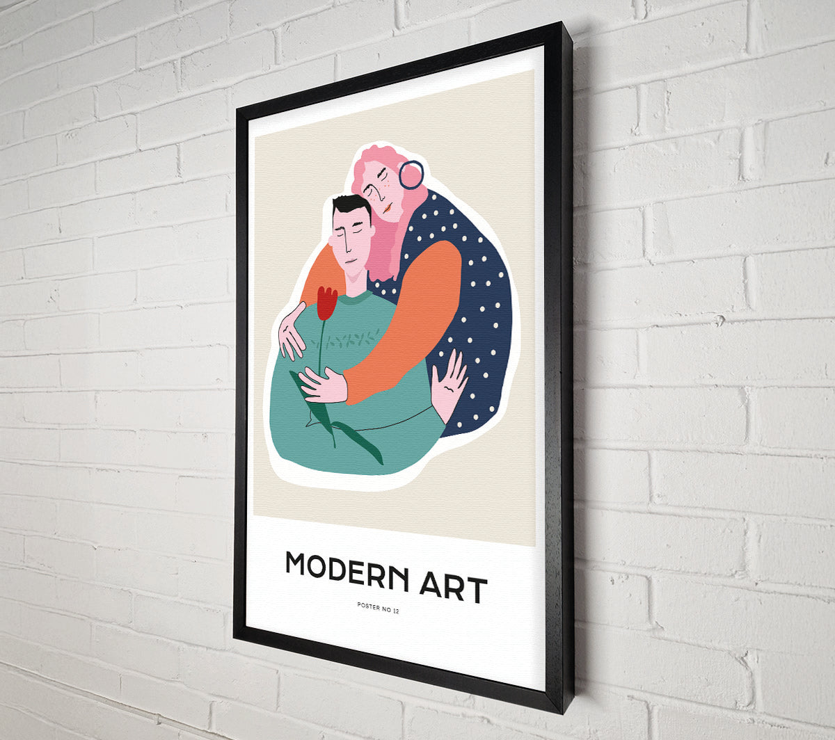 A Hug Between Lovers Canvas Print