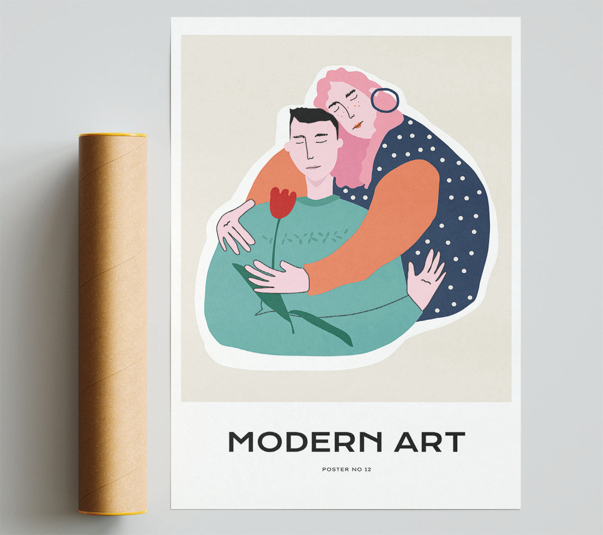 A Hug Between Lovers Giclee Print