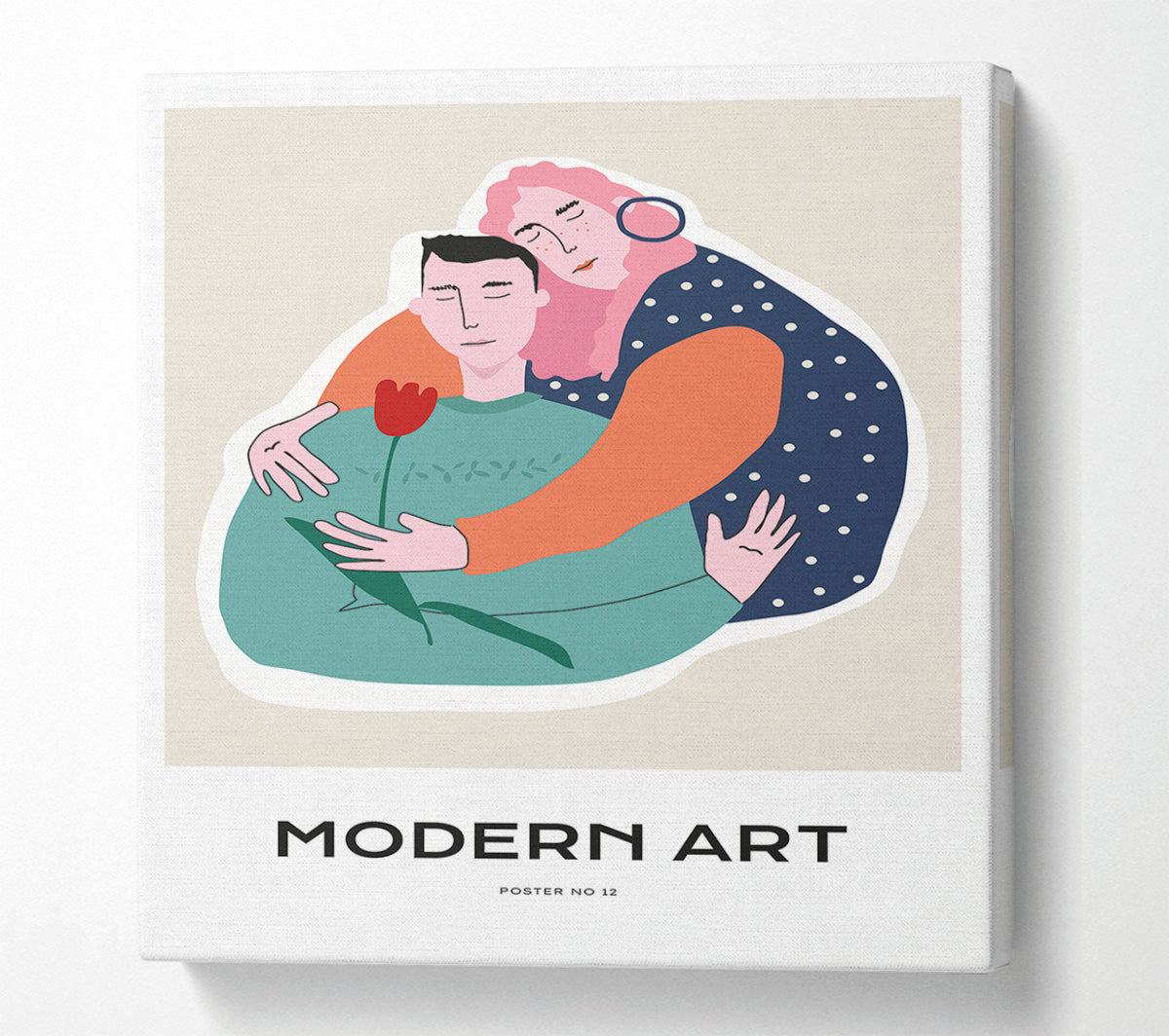 A Hug Between Lovers Canvas Print