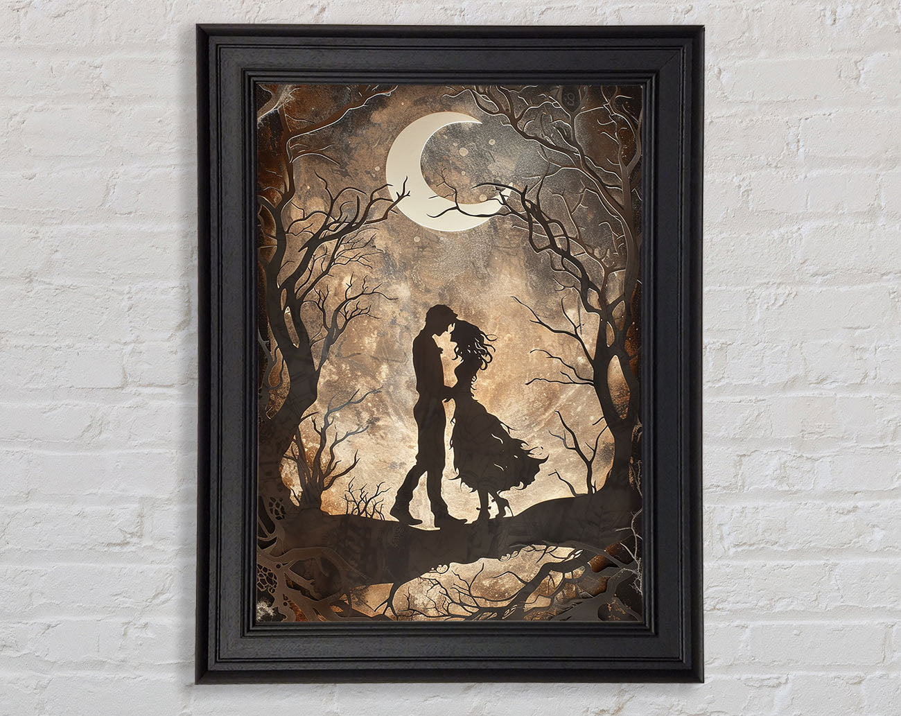 A Couples Dark Night Framed Print
