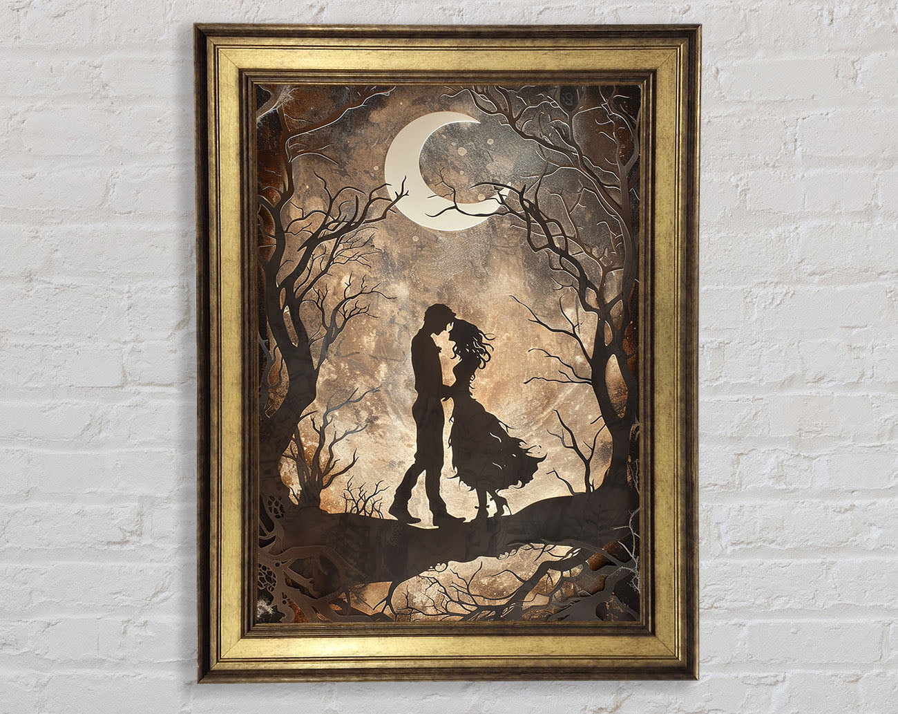 A Couples Dark Night Framed Print