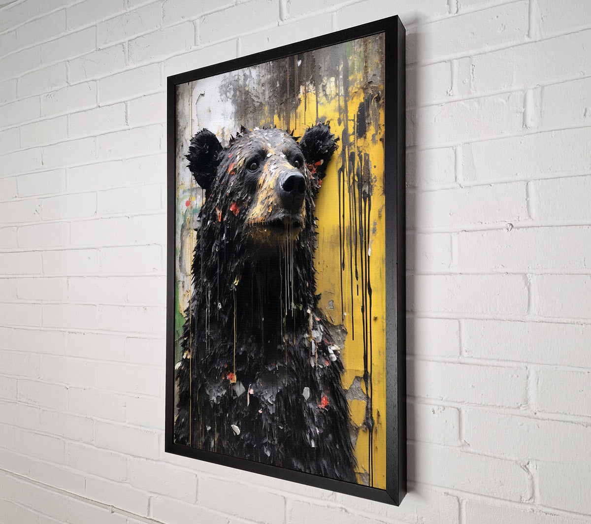 Black Bear Urban Graffiti Canvas Art