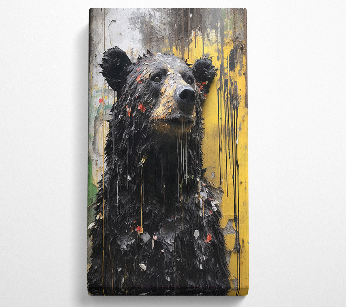 Black Bear Urban Graffiti Canvas Art