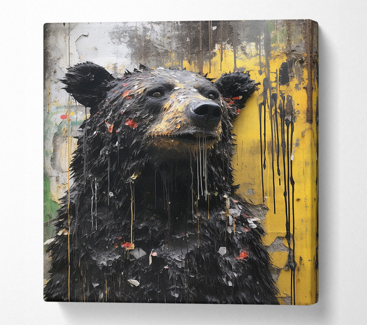 Black Bear Urban Graffiti Canvas Art