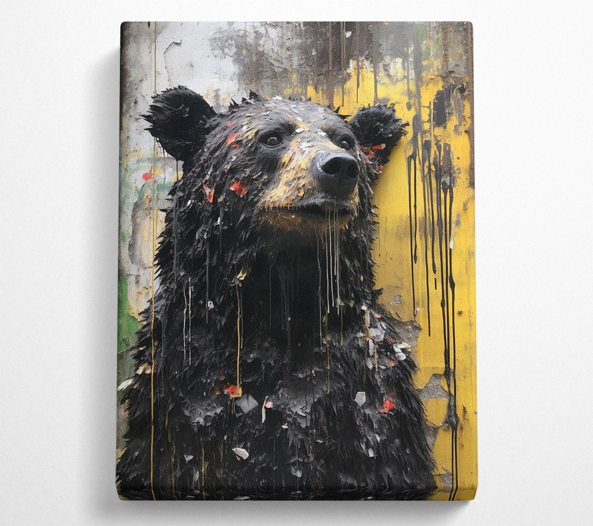 Black Bear Urban Graffiti Canvas Art