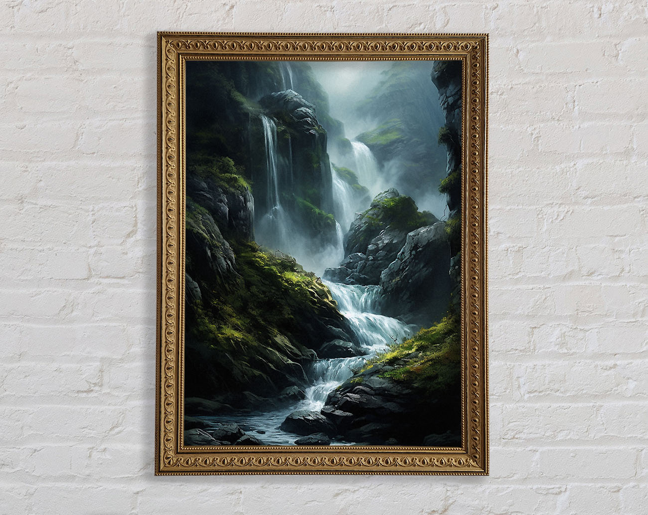 Cliffs And Waterfalls Framed Print
