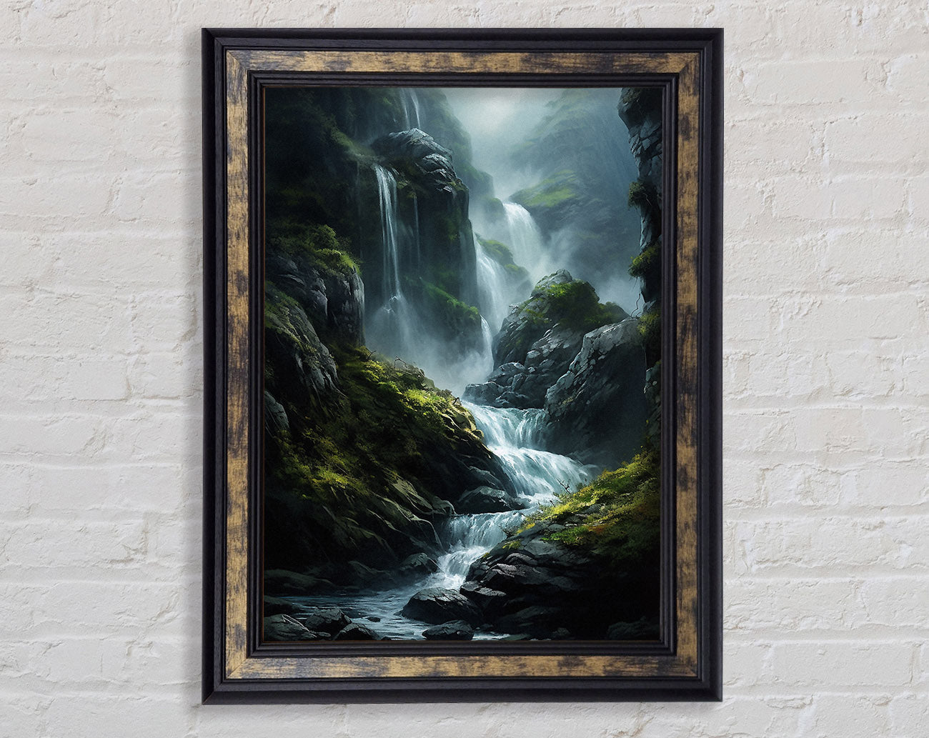 Cliffs And Waterfalls Framed Print