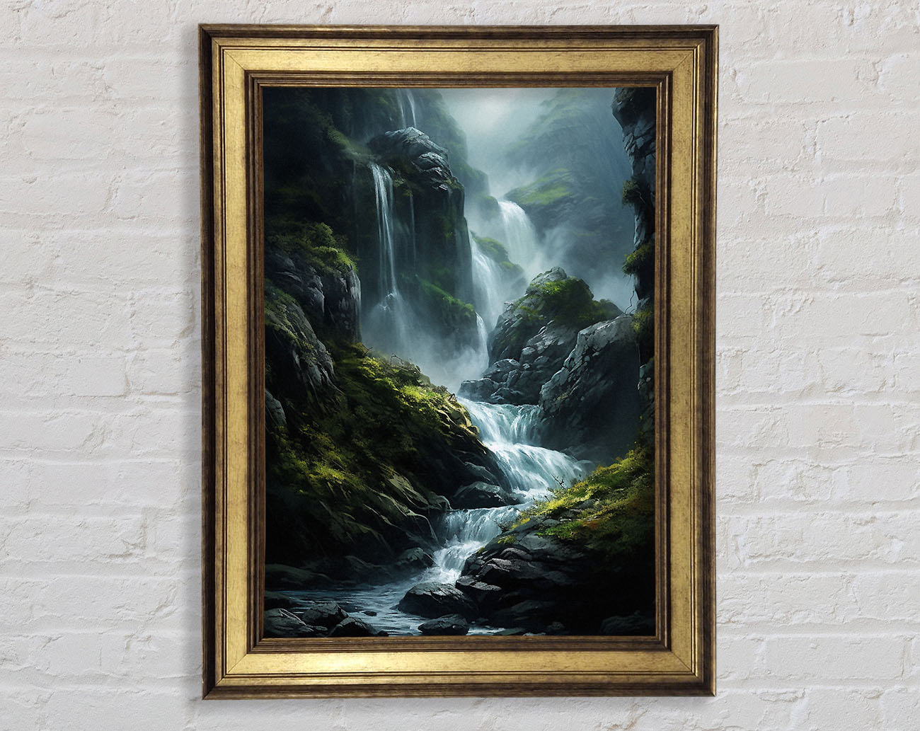Cliffs And Waterfalls Framed Print
