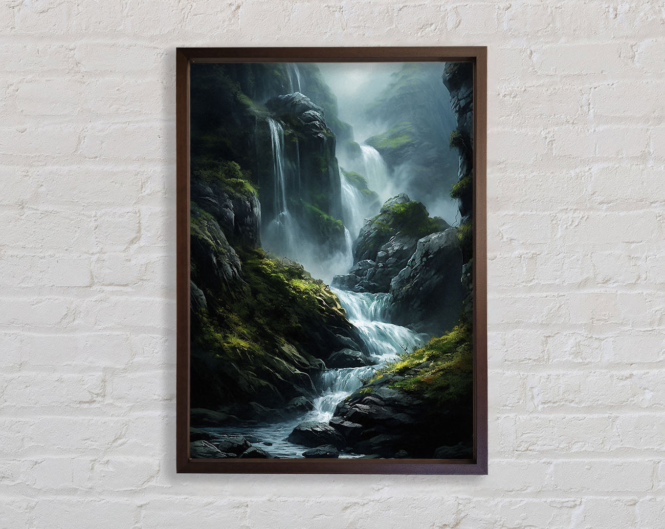 Cliffs And Waterfalls Framed Print