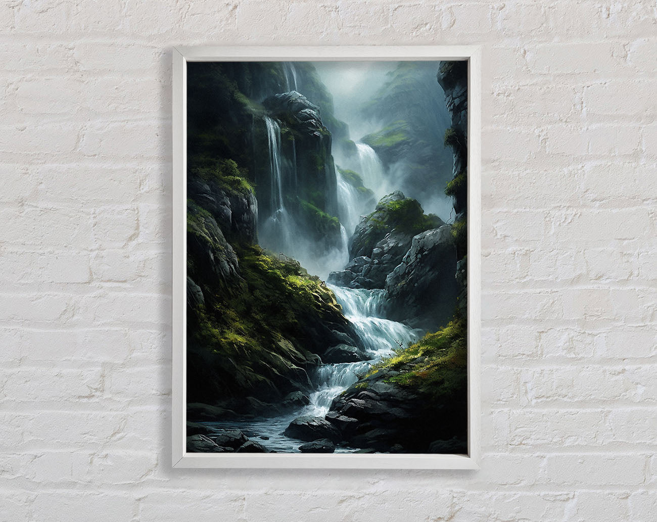Cliffs And Waterfalls Framed Print