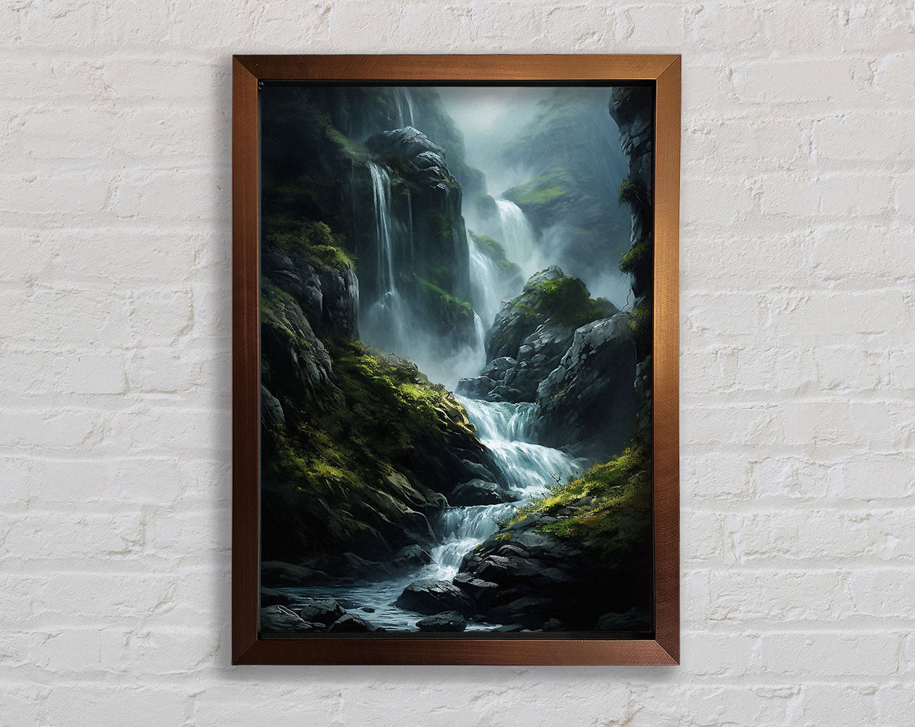 Cliffs And Waterfalls Framed Print