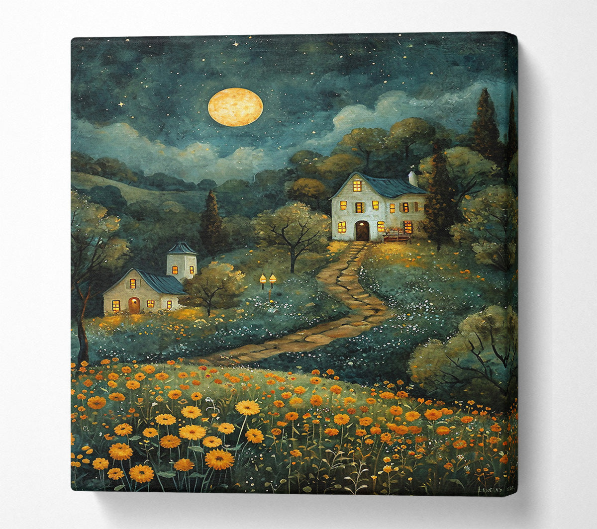 Cobblestone House Walk Canvas Art